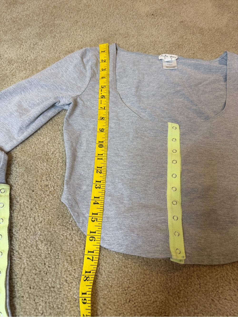 For Love & Lemons Gray Neon Snap Button Crop Top S - Picture 10 of 11